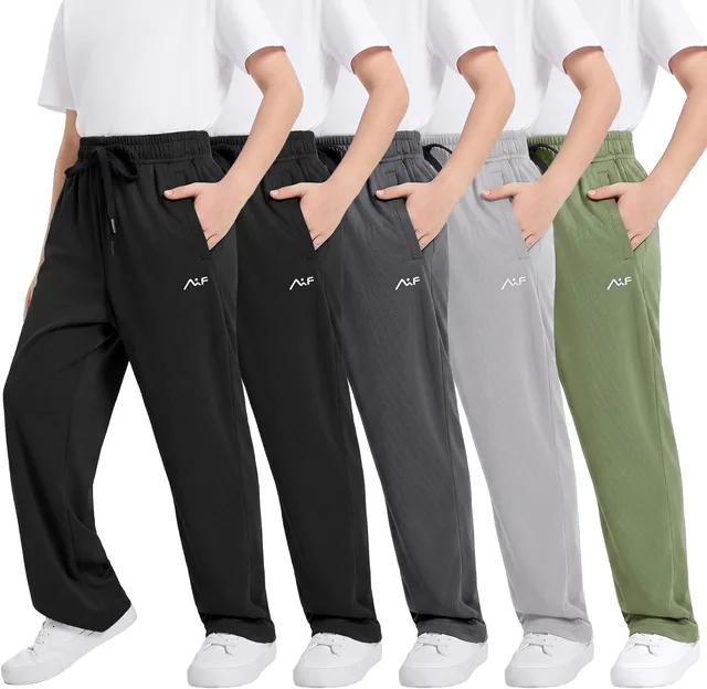 Boys' five-pack athletic pants — front view